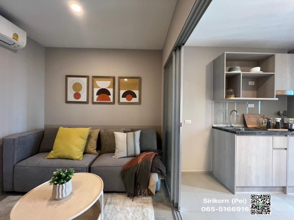 For SaleCondoThaphra, Talat Phlu, Wutthakat : One bedroom, beautifully decorated, ready to move in as in the actual picture, high floor, size 31 Sq.m. 2.72 million baht, buy directly from the project salesperson 065-5166916
