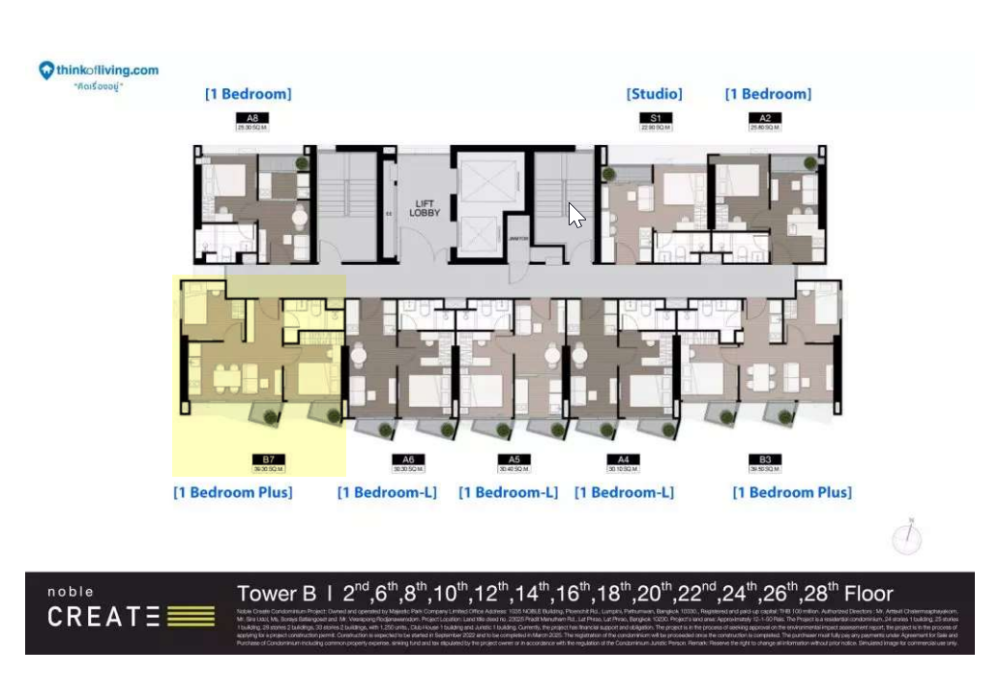 Sale DownCondoYothinpattana,CDC : **Sale down payment 500,000 baht, Noble Create, Noble Create Building B