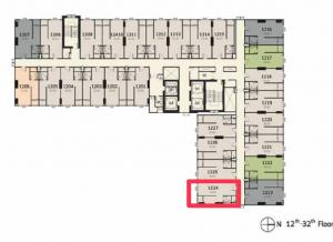 ขายคอนโดปทุมธานี รังสิต ธรรมศาสตร์ : ✅️ ขายดาวน์ terra residence ห้องมุม ทิศใต้ ตำแหน่ง 2024 พท.30 ตรม.ชั้น 20 ตำแหน่ง 24
