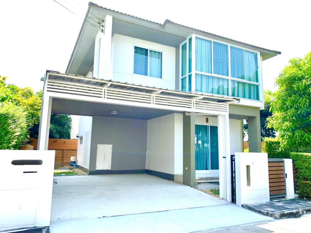 For SaleHouseRama5, Ratchapruek, Bangkruai : Urgent sale, cheapest in the project‼️Single house, Habitia Bond Village, Road 345 Nonthaburi-Pathum Thani ‼️Corner house‼️ 3 bedrooms, 2 bathrooms, area 53 square wah, usable area approximately 150 square meters, north direction, addition of parking roof