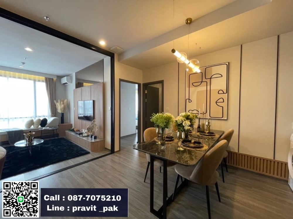 For SaleCondoRatchathewi,Phayathai : Ideo Mobi Rangnam, 2 bedrooms, with parking for 2 cars, fully furnished, ready to move in, best price, room direct from project sales.