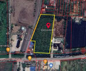 For SaleLandNakhon Pathom : 🧡🧡 Land for sale, 4 rai, Krathum Lok 10, next to Pathum Canal ☑️ Enter from Phutthamonthon Sai 4, only 400 meters