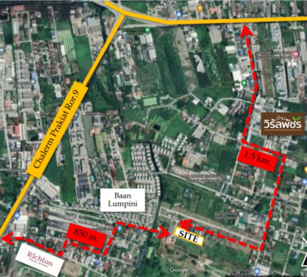 For SaleLandLadkrabang, Suwannaphum Airport : Land Chaloem Phrakiat Rama 9 Soi 38 intersection 1-1 / 5 rai 1 ngan 22 square wah (for sale), Land Chaloem Phrakiat King Rama IX Soi 38 Yaek 1-1 / 8,488 Square Meter (FOR SALE) PALM697