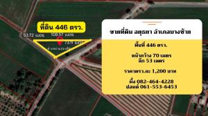 For SaleLandAyutthaya : Land for sale in Ayutthaya, Bang Sai, large plot of land. Next to public road, width 70 meters, depth 50 meters