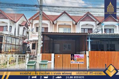 For SaleTownhouseSamut Prakan,Samrong : 2-storey townhouse, Baan Warocha 5, Bang Bo, ready to move in, renovated