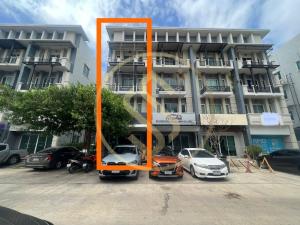 For SaleShophouseNawamin, Ramindra : Urgent sale! 4-storey corner commercial building in the House the Hamburg project On Hathairat Road, size 23.8 square wah, 4-storey building, width 5 meters, depth 19 meters.