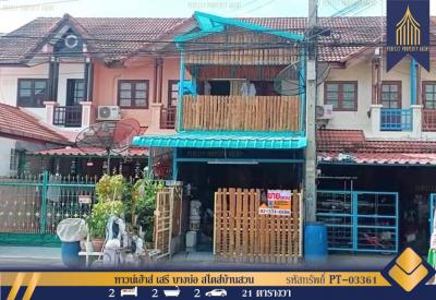 For SaleTownhouseSamut Prakan,Samrong : Townhouse Seri Bang Bo, style, garden house, as in condition, cheap price 84 sq m. 21 sq w.