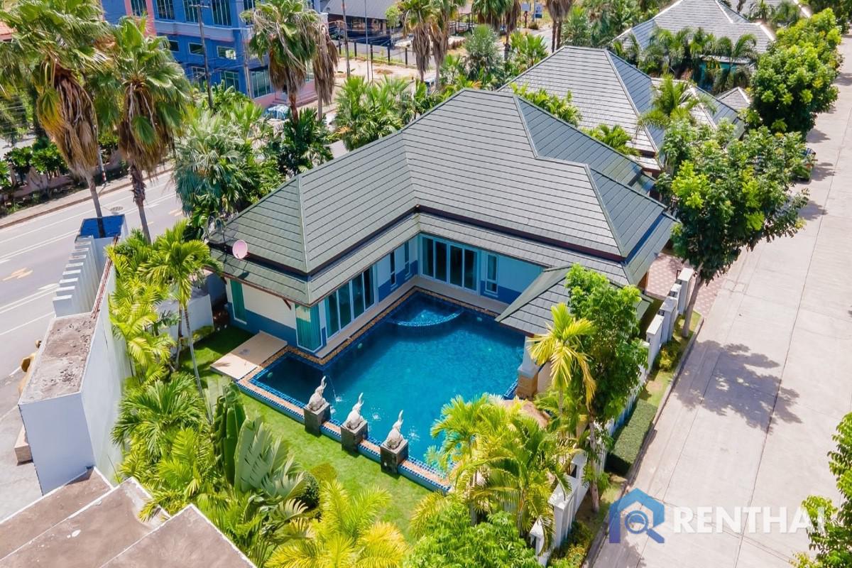 For SaleHousePattaya, Bangsaen, Chonburi : Beautiful pool villa pattaya for sale, large land area nice atmosphere.