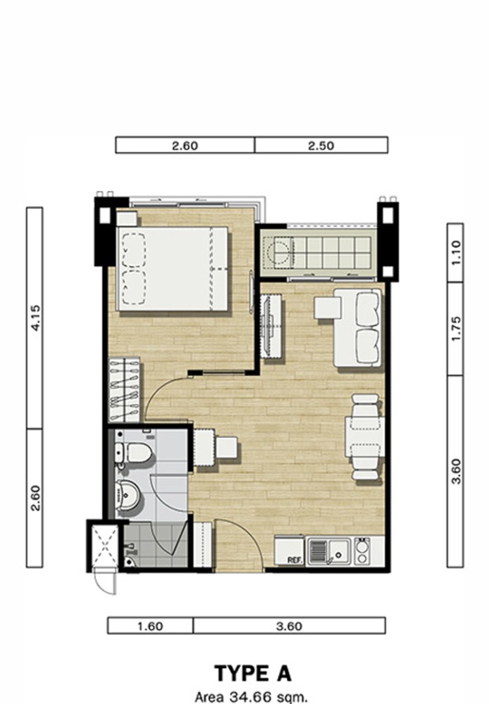 For SaleCondoChiang Mai : (Sale by owner) View of the golf course in front of the Faculty of Medicine, Chiang Mai University Condo One Plus Suan Dok 6, room 34 sq m, 1 bedroom, top floor