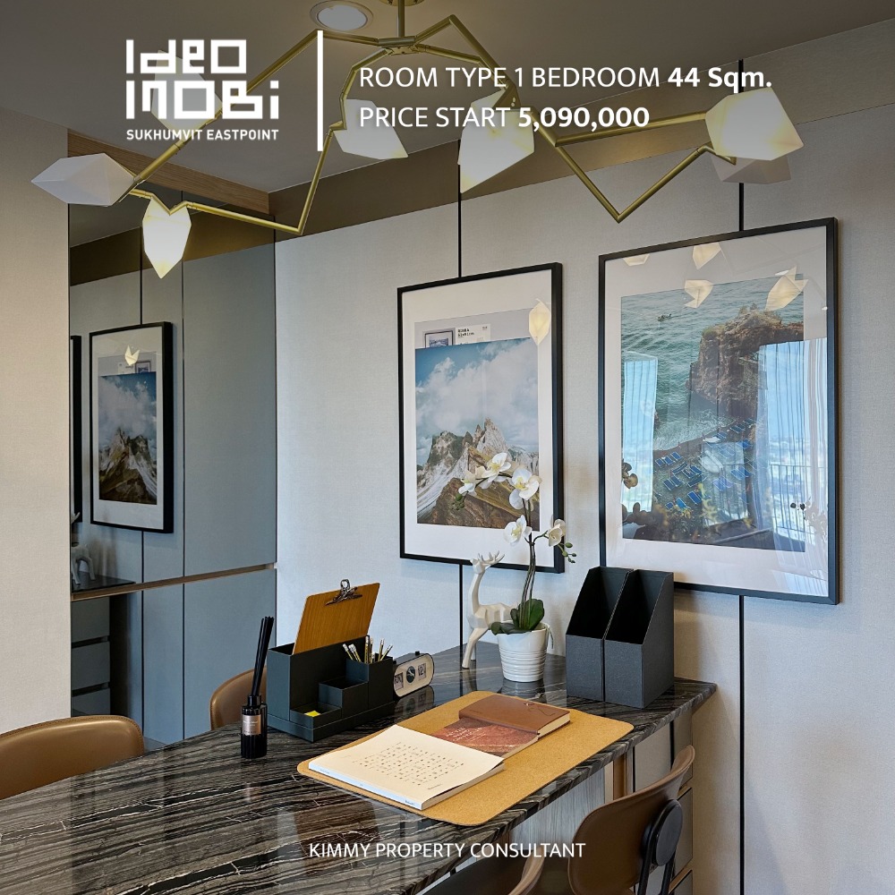 For SaleCondoBangna, Bearing, Lasalle : 1 bedroom Wide Series, first hand room from the Hot Stock project, dropped down, Ideo Mobi Sukhumvit Eastpoint