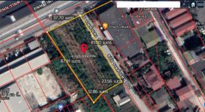 For SaleLandMin Buri, Romklao : Land for sale on Ramkhamhaeng Road, next to the BTS SkyTrain, 250 m., area 793 sq.wa.