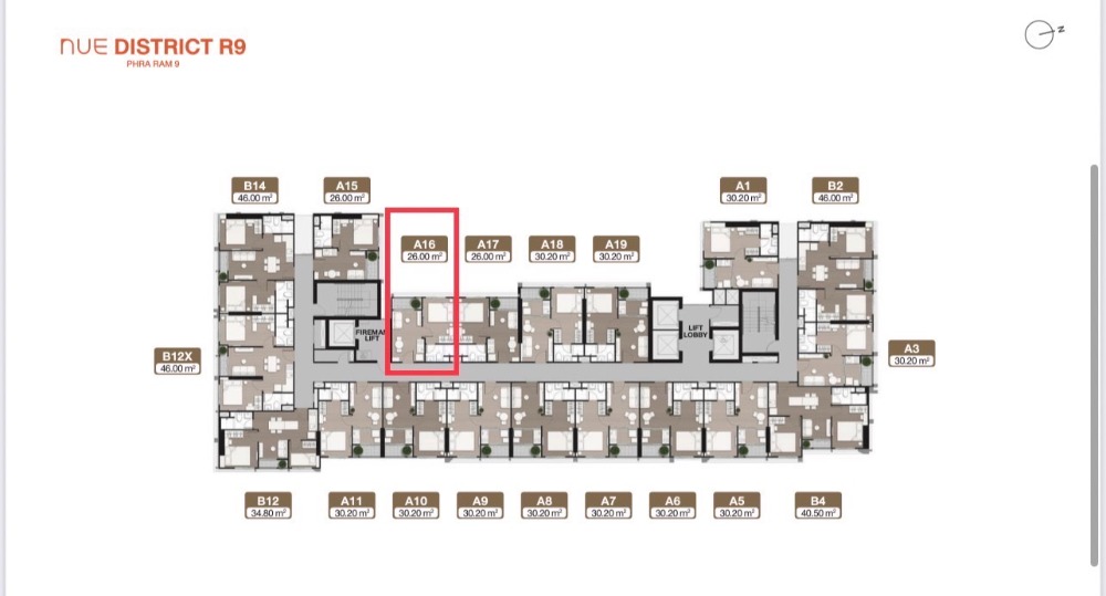 For SaleCondoRama9, Petchburi, RCA : Sell Noble Nue District R9, central view, 24th floor, size 26.00 sq m.
