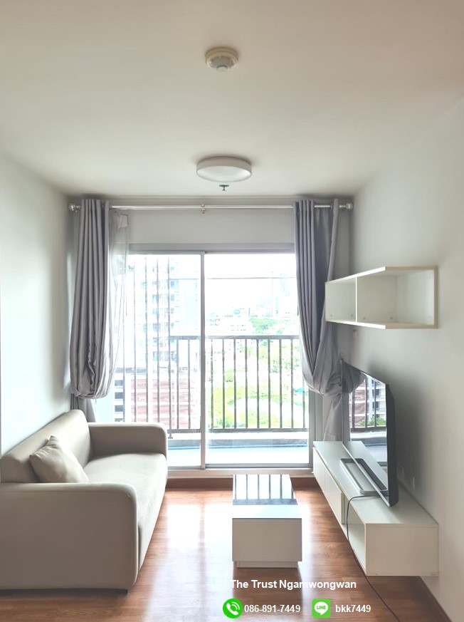 For SaleCondoChaengwatana, Muangthong : ✅✅Condo for sale, The Trust Ngamwongwan, 32 sq m, 10th floor, east side, garden view, Khae Rai Intersection, Nonthaburi Government Center. Price lower than appraisal, ready to move in