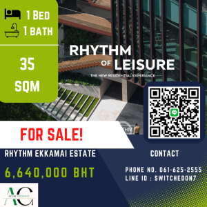 For SaleCondoSukhumvit, Asoke, Thonglor : *BEST PRICE* Rhythm Ekkamai Estate | 1 Bed | 061-625-2555