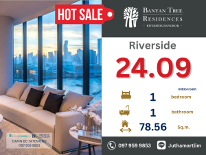 For SaleCondoWongwianyai, Charoennakor : 🔥 Promotion room 🔥 Banyan Tree Residences Riverside Bangkok | 1 bedroom 1 bathroom 78.56 sq m, 30th floor, negotiable price, contact 0979599853