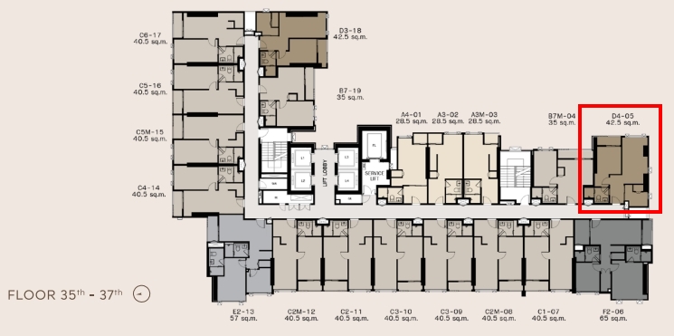 For SaleCondoLadprao, Central Ladprao : Life phahon-ladprao 1bed plus Vertiplex 42.5 sq.m. Rare item, sample room type, 3x floor, special round price, only 9,273,150