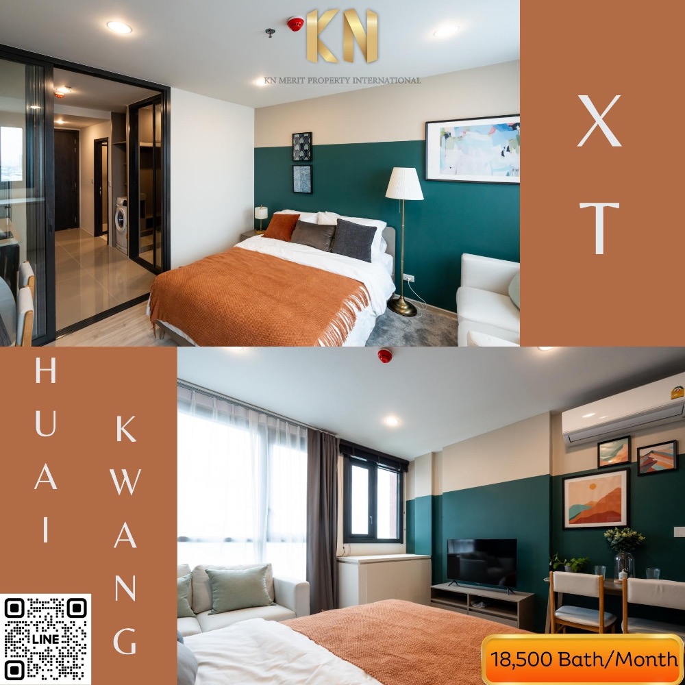 For RentCondoRatchadapisek, Huaikwang, Suttisan : XT Huai Khwang, new room, first hand, ready to move in, 1 bedroom, 1 bathroom, size 31 sq m., 27th floor