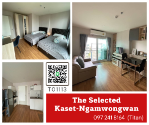 For RentCondoKasetsart, Ratchayothin : 🎯 Lumpini The Selected Kaset-Ngamwongwan, urgent rent, spacious room, beautifully decorated, ready to move in (T01113)
