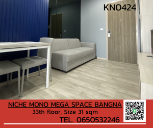 For RentCondoBangna, Bearing, Lasalle : Condo for rent, Niche Mono Mega Space Bangna, Bangna-Trad Road, KM.7, beautiful city view -KN0424