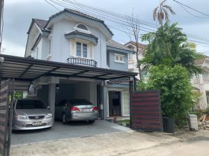 For RentHouseMin Buri, Romklao : House for rent, Parkway Home, 2 floors, corner room, 52 sq,wahs, 3 bedrooms, 3 bathrooms, air conditioners, fully furnished, decorated with new paint Rent 25,000 baht/ Ramkhamhang150