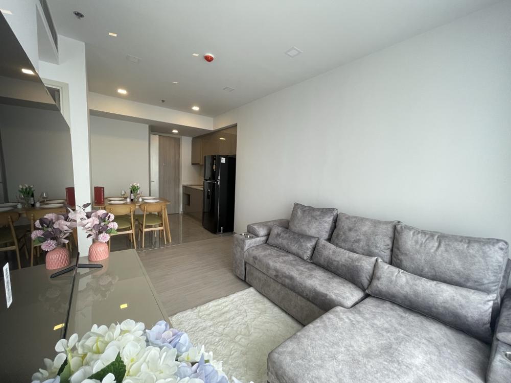 For RentCondoRama9, Petchburi, RCA : 🙂ONE9FIVE Asoke-Rama 9: One Nine Five Asoke-Rama 9🙂New Condo 195  Near MRT Rama 9  🥳🥳2 bedrooms, 2 bathrooms, beautiful decoration   48,000THB 🥳🥳  Beautiful room and hight floor   Details:   - 2 bedrooms, 2 bathrooms   - Size 58 sq.m.
