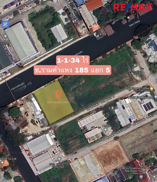 For SaleLandRamkhamhaeng, Hua Mak : Land for sale, already filled, Ramkhamhaeng 185, near Min Phatthana BTS station, 500 meters.