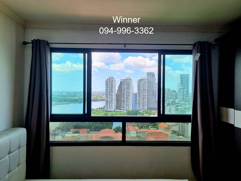 For SaleCondoRama3 (Riverside),Satupadit : Condo for sale, Lumpini Place Narathiwat Chao Phraya, Building A, 27th floor, size 30.31 sq m., price 2,000,000 baht, Chao Phraya River view.