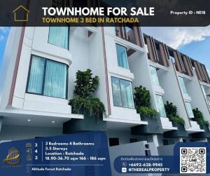 For SaleTownhouseRatchadapisek, Huaikwang, Suttisan : 🏡 Townhome Luxury at Ratchada 💝Altitude Forest Ratchada in the heart of the city.