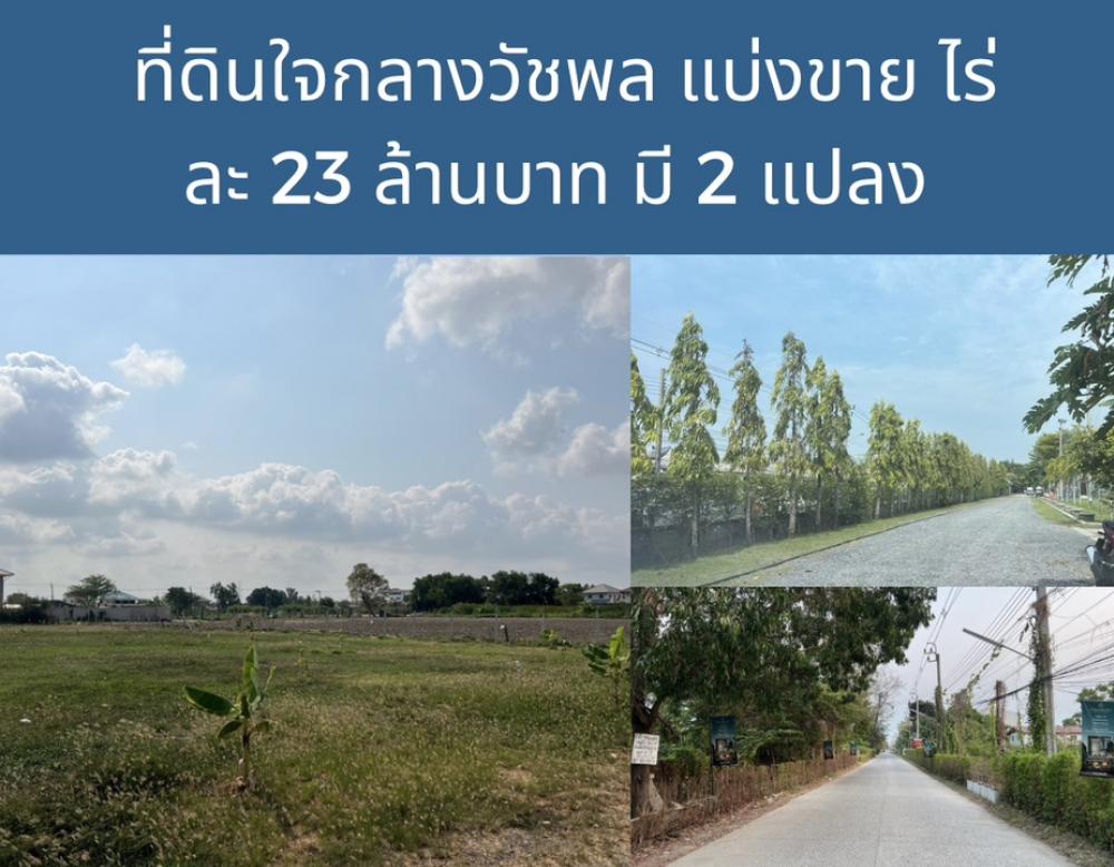 For SaleLandNawamin, Ramindra : Beautiful land for sale, 1 rai per plot, 2 adjacent plots, Watcharapol Intersection, suitable for building a house, residence, office, close to the BTS, quiet, very good location, cant find it anywhere else, cheap price.
