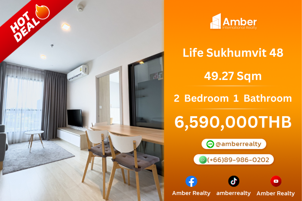 ขายคอนโดอ่อนนุช อุดมสุข : ⭐️For sale Life Sukhumvit 48 Price 6.59 MB⭐️