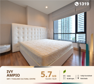 For SaleCondoRatchadapisek, Huaikwang, Suttisan : Upper Class  Condominium, near MRT : Thailand Cultural Center (Ivy Ampio)