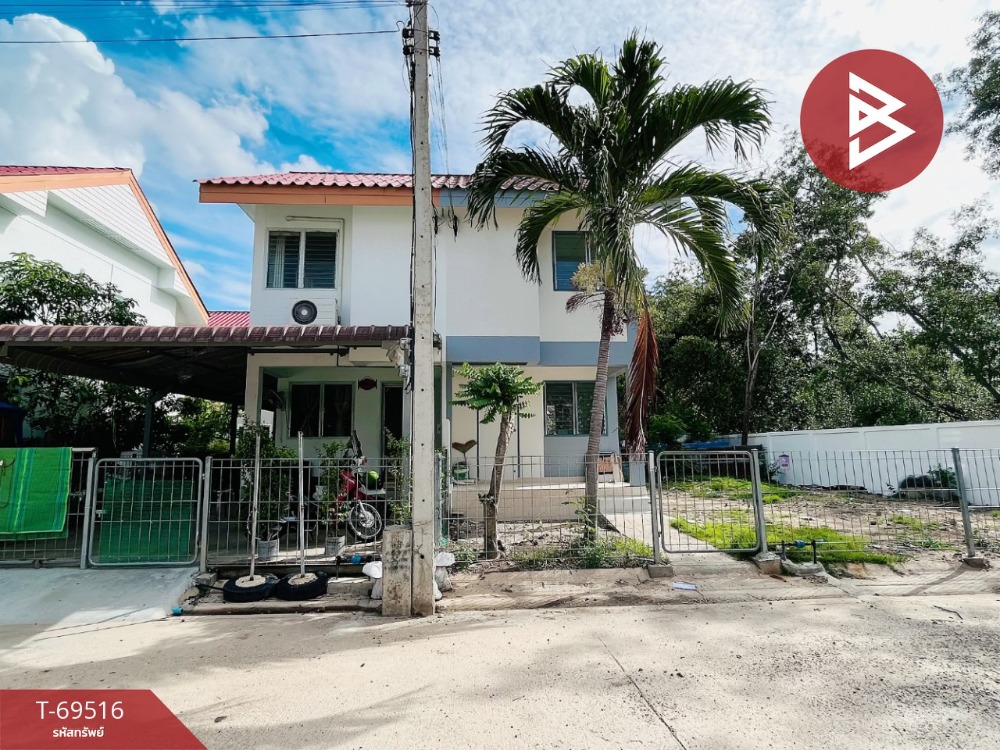 For SaleHouseSamut Songkhram : Semi-detached house for sale, Eua-Athorn Village, Bang Kaeo, Samut Songkhram.