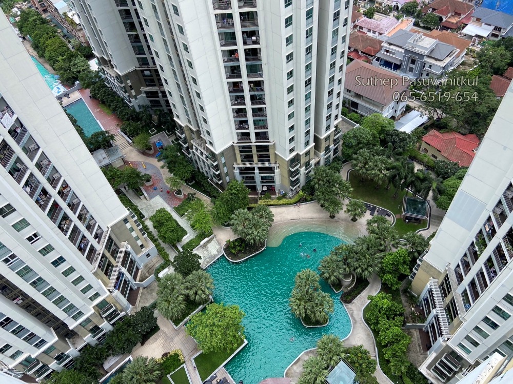 For SaleCondoRama9, Petchburi, RCA : For sale: Belle Grand Condo Rama 9, 28th floor, 77 sq m, 2 bedrooms, 400 m from MRT Station Rama 9, Huai Khwang, Bangkok (fully furnished)