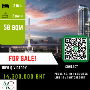 For SaleCondoAri,Anusaowaree : *Best View* Ideo Q Victory | 2 Bed | 061-625-2555