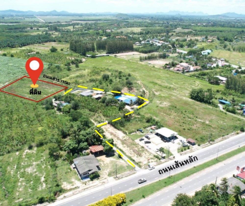 For SaleLandHuahin, Prachuap Khiri Khan, Pran Buri : Land for sale near Wat Huai Mongkol intersection, Hua Hin, near the main road, selling the entire plot 3-0-98 rai.