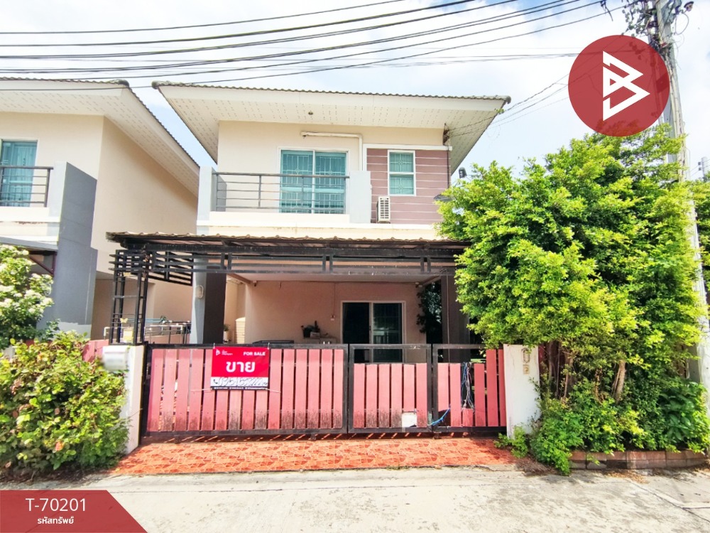 For SaleHouseSriracha Laem Chabang Ban Bueng : Semi-detached house for sale, Maneerin Village, Bang Phra (Maneerin Village), Chonburi.