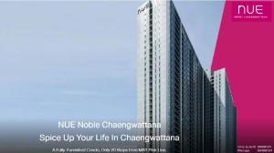 For SaleCondoChaengwatana, Muangthong : Nue Noble Chengwattana for sale, 16th fl - 28.5sqm.