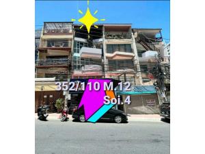 For SaleShophousePattaya, Bangsaen, Chonburi : Urgent sale!!! 4-story commercial building, mountain-sea view (Khao Pratumnak), Chonburi