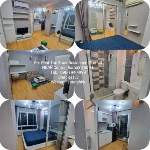 For RentCondoRama3 (Riverside),Satupadit : (Ready to move in Nov. 2023, beautiful room, fully furnished, complete electricity) Condo for rent THE TRUST RESIDENCE RAMA 3, The Trust Residence Rama 3, size 30 sq m., 7th floor, near Central Rama 3. Sathu Pradit Expressway Phramaemari Sathu Pradit Scho