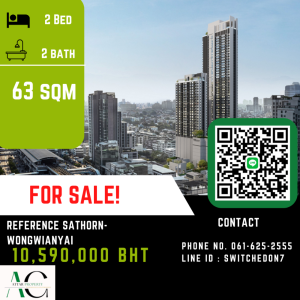 For SaleCondoWongwianyai, Charoennakor : *Hot Deal+Cashback* Reference Sathorn wongwianyai | 2 bed combine | 061-625-2555