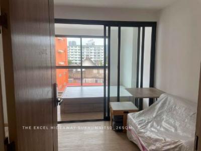 For SaleCondoOnnut, Udomsuk : Condo for sale, 1 bedroom, never rented, Building A, The Excel Hideaway, Sukhumvit 50, 26 sq m., easy in and out, good location, near BTS On Nut and the expressway.