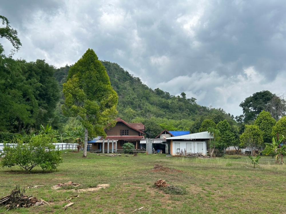 For SaleHouseKanchanaburi : House next to a stream, mountain view, Kanchanaburi