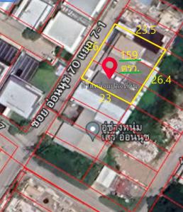 For SaleWarehouseOnnut, Udomsuk : Warehouse & office for sale With worker housing, area 159 sq m., usable area approximately 1,200 sq m. Soi On Nut 70, intersection 7-1.