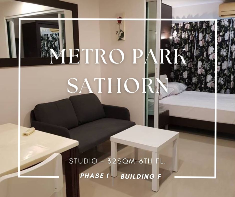 ขายคอนโดท่าพระ ตลาดพลู วุฒากาศ : 🏬🚩Urgent!! House for sale🚩Metro Park Sathorn Studio-Fully Furnished- High Floor