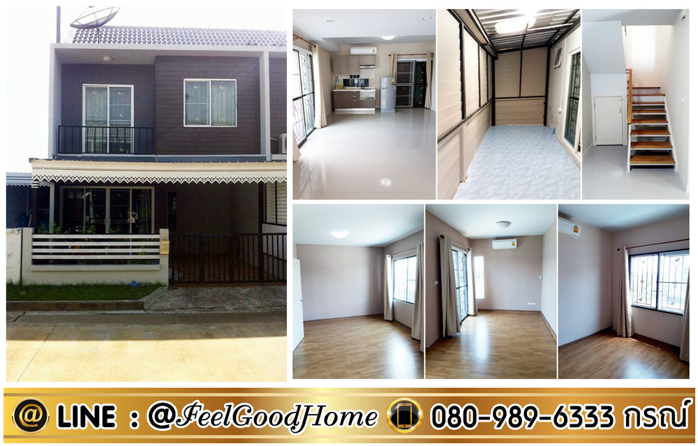 For RentTownhouseSamut Prakan,Samrong : 2-story townhome for rent, The Colors Bangna (corner house!!! 4 air conditioners!!!) near Mega Bangna