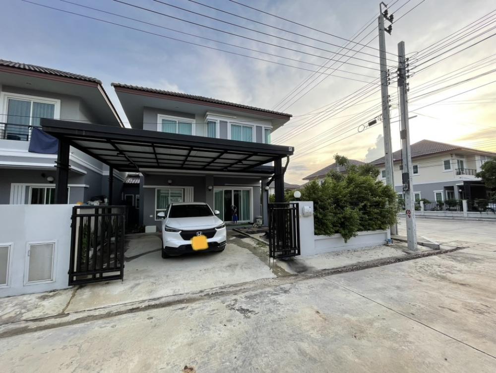 For RentHouseMin Buri, Romklao : ‼️For rent‼️Independent semi-detached house ✅4 bedrooms ✅3 bathrooms, behind the edge, has privacy. Add a kitchen and a garage. (including central)