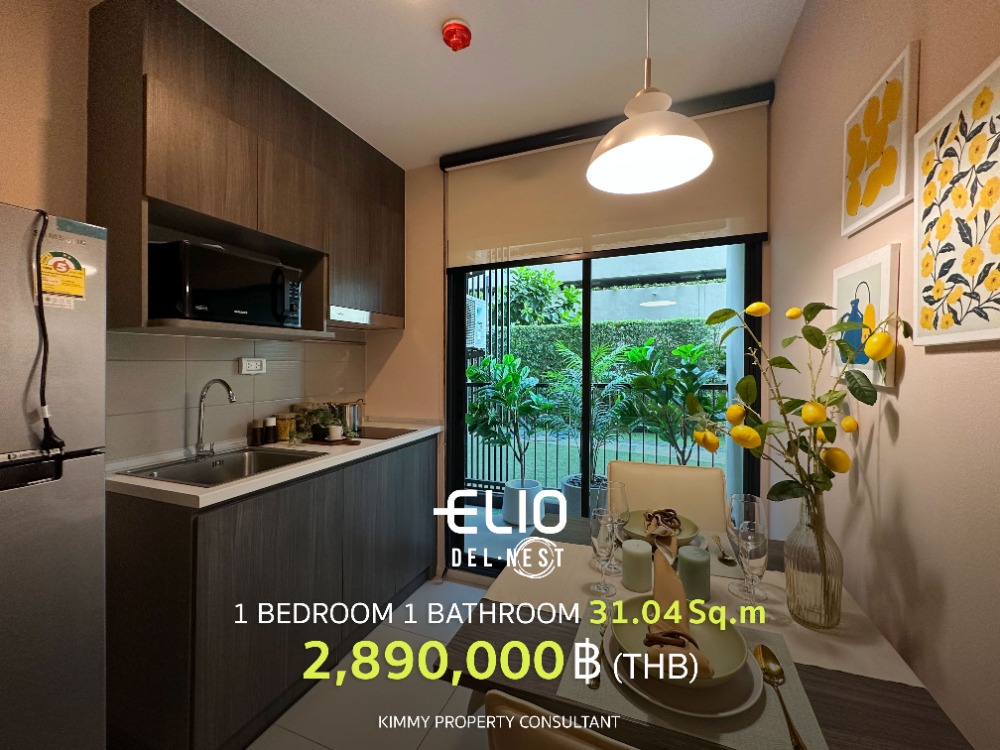 For SaleCondoOnnut, Udomsuk : Elio Del Nest - One Bedroom, the last room from the project. New room, first hand, fully furnished, ready to move in from Ananda. If interested in visiting the project, contact the sales department 093-962-5994 (Kim)