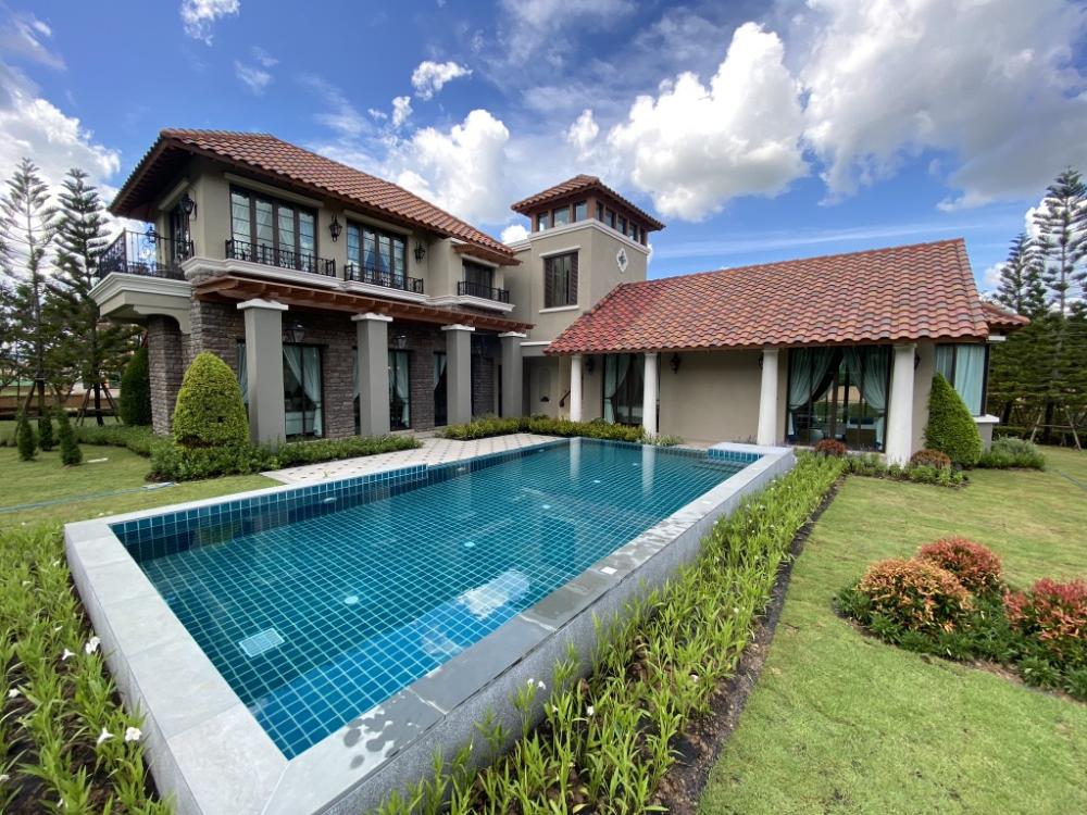 ขายบ้านปากช่อง เขาใหญ่ : บ้านหรู เขาใหญ่ 425 ตร.วา พร้อมสระว่ายน้ำ เฟอร์ครบ พร้อมอยู่ ทะเลสาบกลางหมู่บ้าน Bella Del Monte ใกล้เขตป่าเพียง 250 เมตร หมูสี โป่งตาลอง ปากช่อง