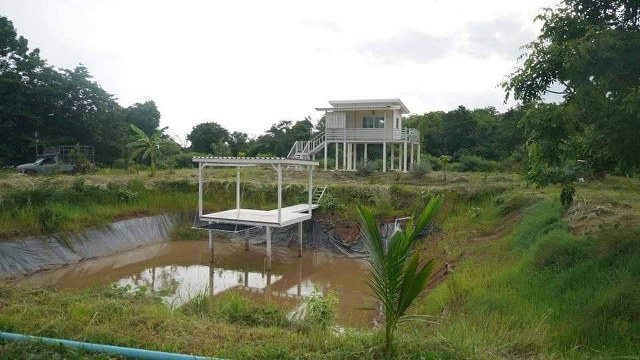 For SaleLandLop Buri : Urgent sale of 5 rai of land, garden house ready to move in at a cheap price, mixed fruit orchard, vegetable garden, Khok Nong Na, water pavilion, fish pond, suitable for a vacation home. Retirement home, Lam Sonthi District, Lopburi Province