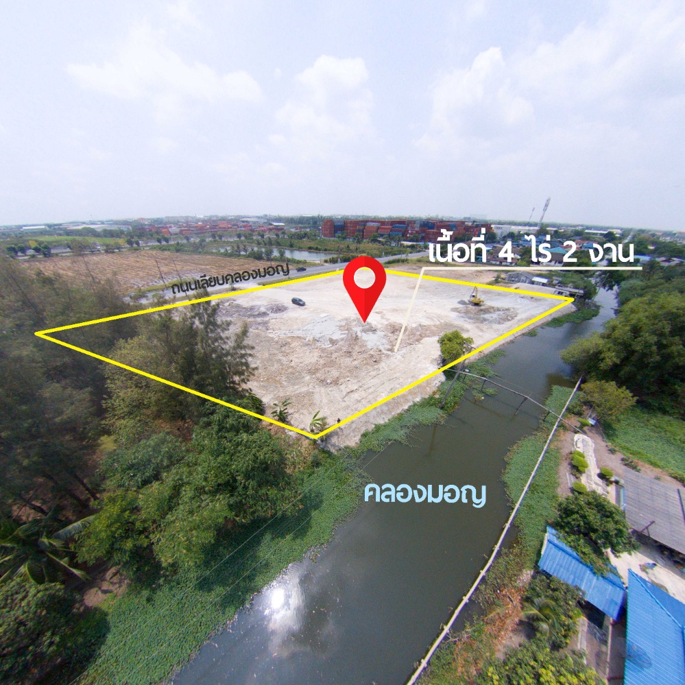 For SaleLandLadkrabang, Suwannaphum Airport : For sale/rent at Thap Yao, Lat Krabang!! 4 rai 2 ngan